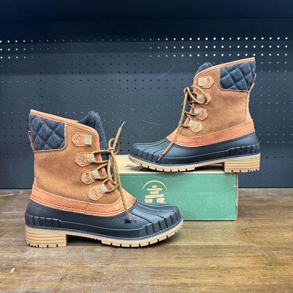 New W Box! Women's Kamik Sienna Mid Cognac Brown Waterproof Winter Boots Size 11 - Picture 2 of 5